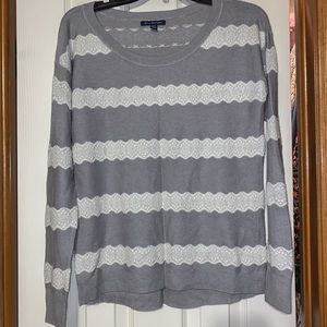 Lace & Striped sweater